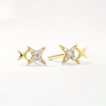 LOZRUNVE New Arrival Design Cheap Silver 925 Fashion Pave CZ Diamond Double Star Stud Earring