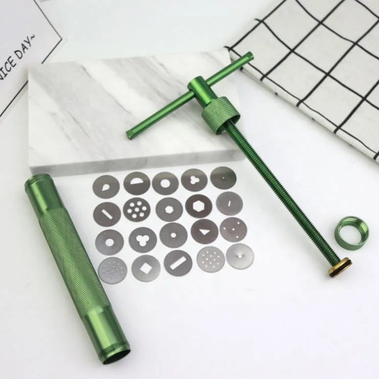 Sugar Paste Extruder with 20 Tips Sugar Craft Fondant Cake Decorating Tool Paste Extruder Clay