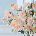 O-X509 Wholesale Home Wedding Decor Mini Peony Artificial Flower White Silk Peony Real Touch Long Stem Peony Rose Flower Branch