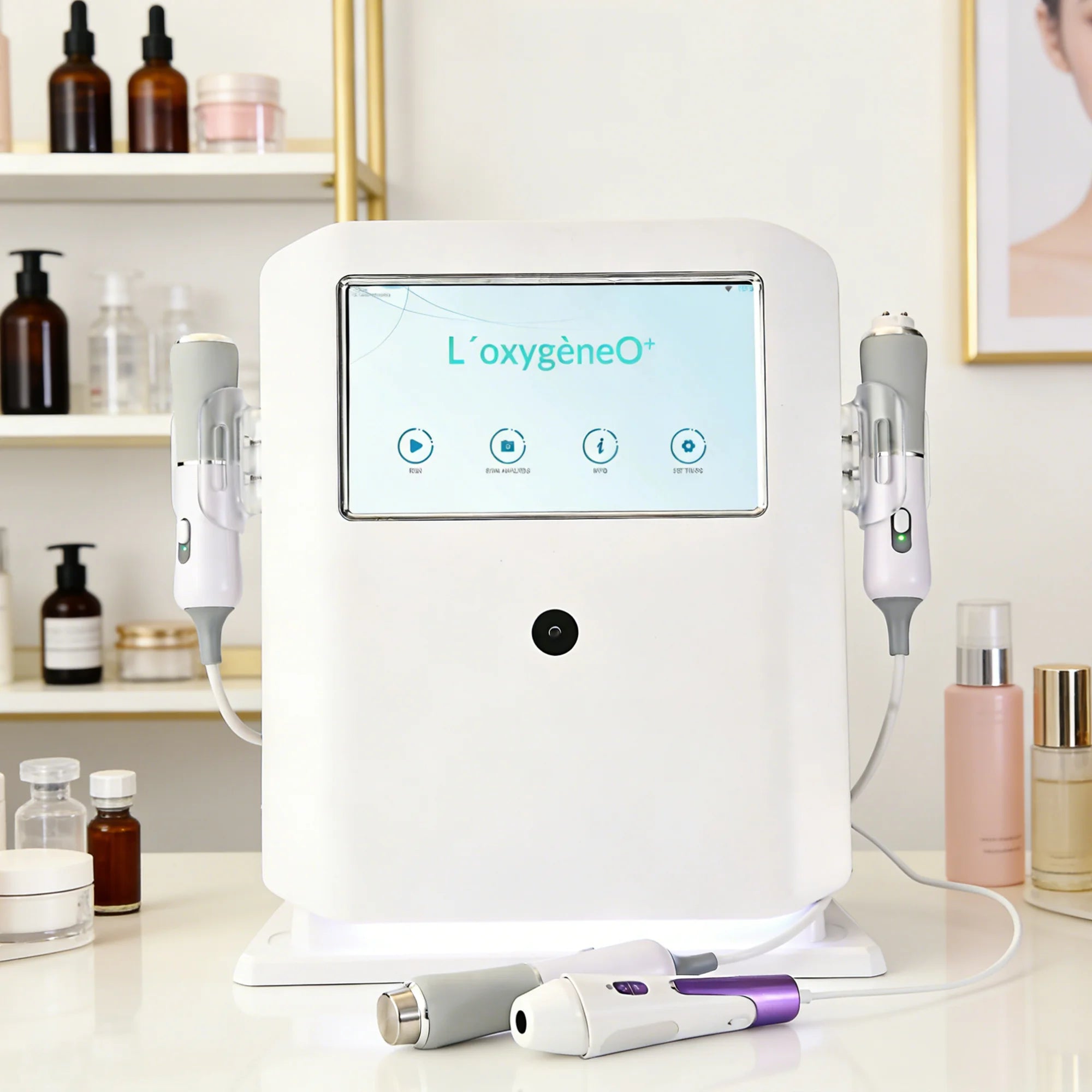 Customizable Multi-scenario Micro-vibration Massage for Co2 Bubble Jet Peel Facial Machine 4in1 Oxygenation Beauty Device