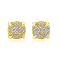 Minimalist Gold Plating Geometric Stud Earrings Jewelry 925 Silver Tiny Zircon square Cut Stud Earrings for Women