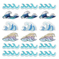 Iron on Embroidered Various Wave  Patch for Clothing Hat Bag Decoration