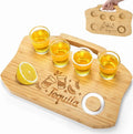 Custom Wood Beer Flight Boards With Glasses Bamboo Trays for Shot Glasses or Tequila Shot Glasses Paddle
