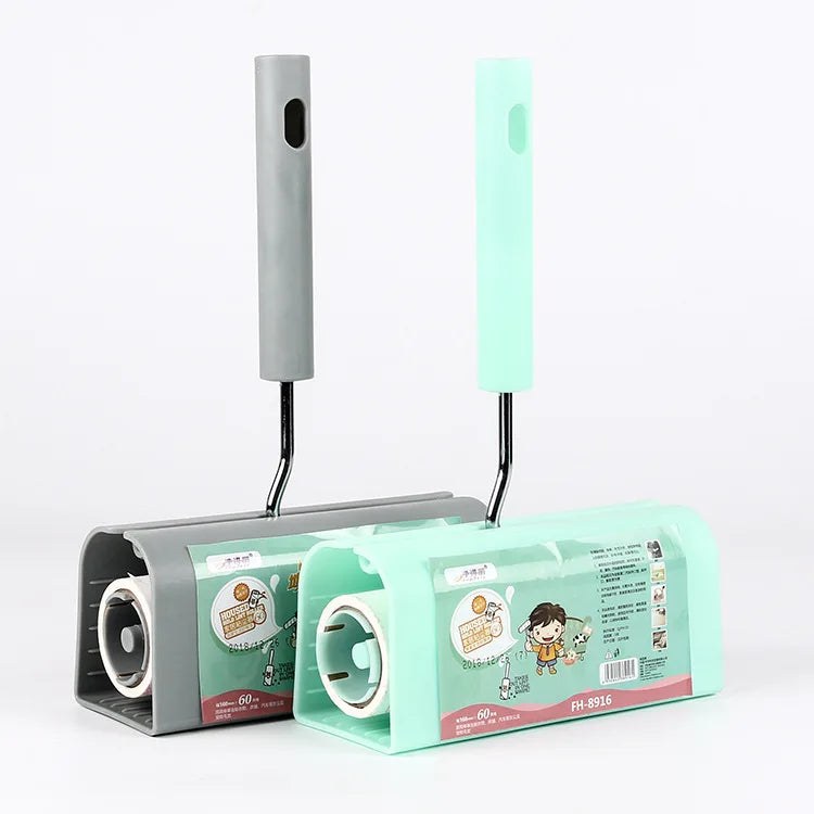 2025 New Model Telescopic Rod Stand Base Long-Connected Sticky Lint Clean Roller Manual Style Plastic for Pet Hair Dust Cleaning