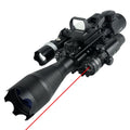 SYQT 4-16x50 Tactical Scope with Red/Green Illuminated Range Finder Reticle and Laser Sight Hunting Accessories
