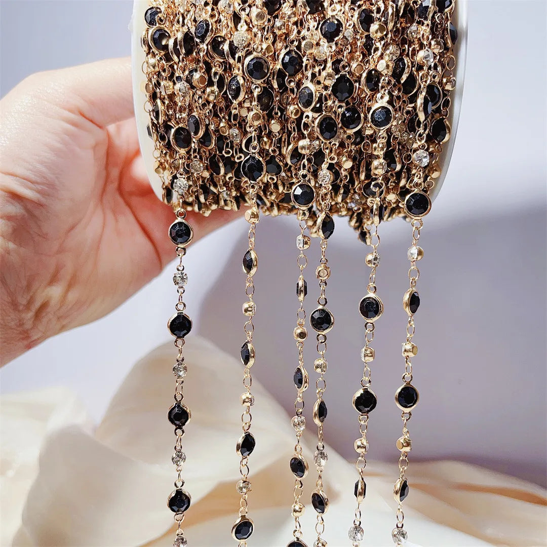 Wholesale Jewelry Accessories Retaining Crystal Diamond Chain Necklace Bracelet Headband Material Chain for Jewelry Making