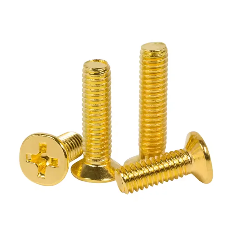 Metal Gold Color Plated Bolt DIN965 M3 X 6mm M4 M5 M6 M8 Phillips Countersunk Head Machine Screw Stainless Steel