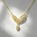 18K Gold Leaf Pendant Necklace for Women Real Gold Fashion Custom Zircon Fine Link Chain Vintage Jewelry Necklace for Weddings