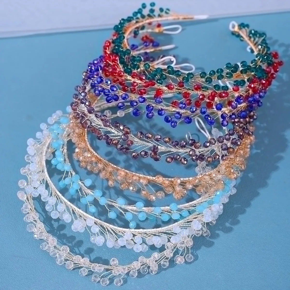 European and American Luxury Sweet Simple Style Ins Trend Out Headdress Female Crystal Beads Headbands