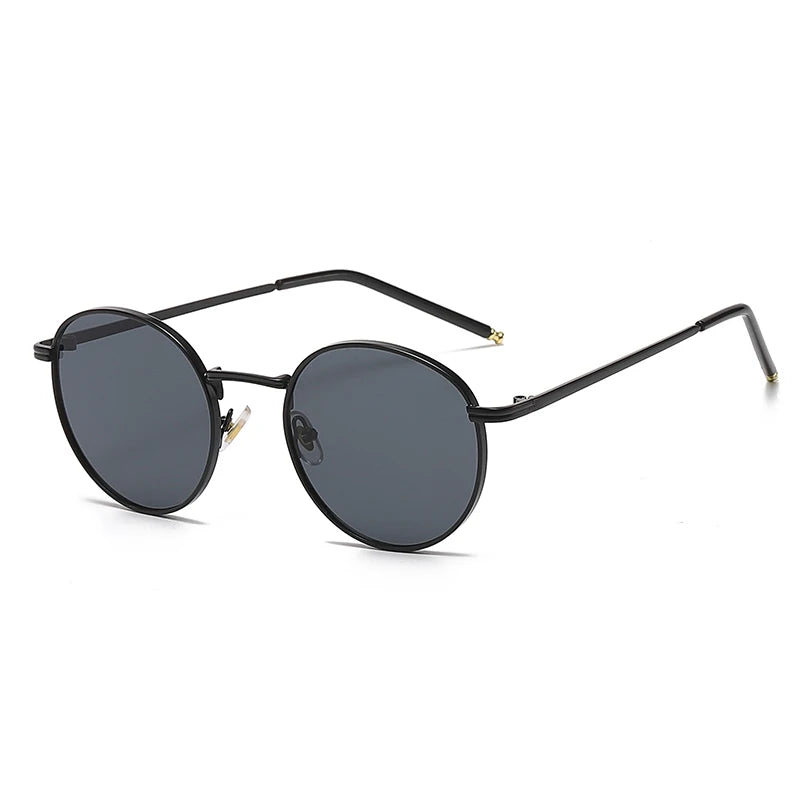 915 Sunglasses for Women Korean Retro Style UV400 Polarized Sun Protection Gold Metal Oval Trendy for Europe America for Driving