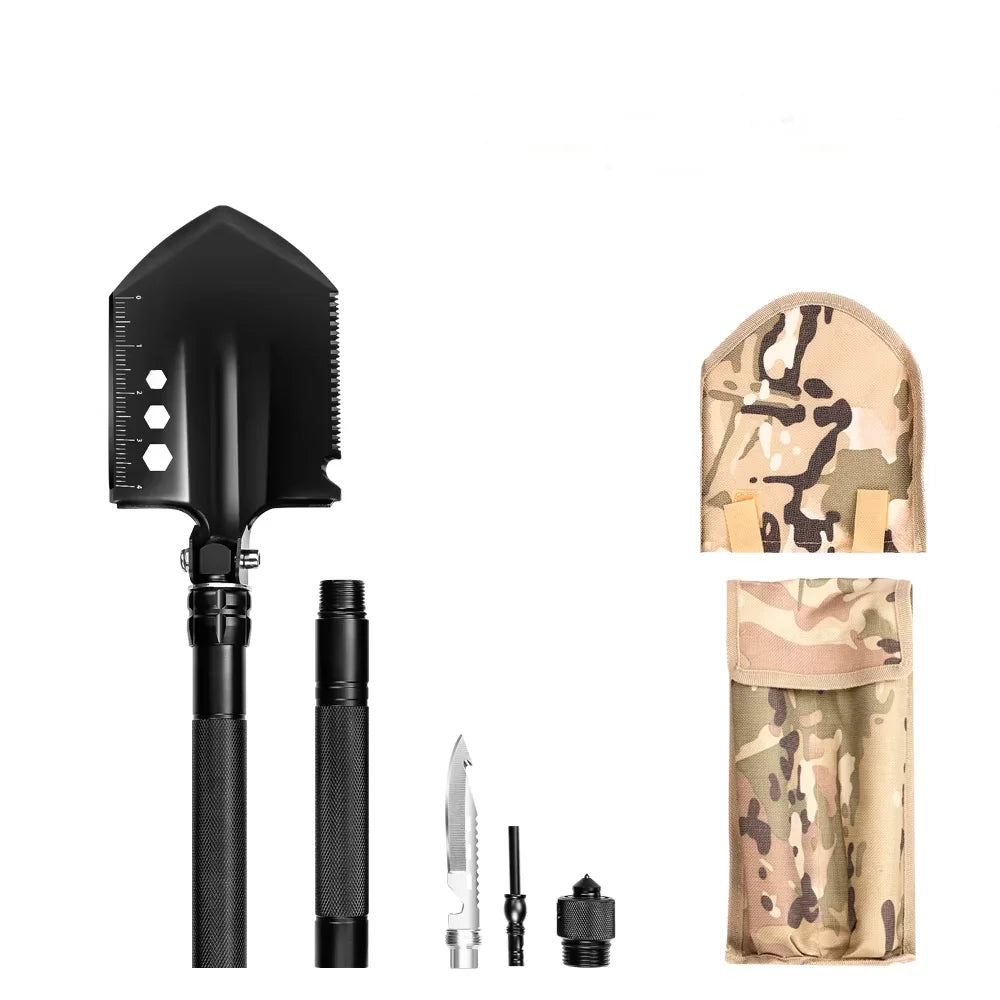 LONSDOW Industrial Grade Detachable Camping Shovel Portable Steel Outdoor Activities Snow Outdoor Farming Shovel