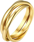Qiuhan Relieve Anxiety Fidget Rings 6 Colors Stainless Steel Couple Ring Wedding Anniversary Ring