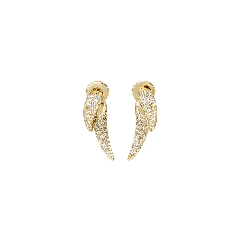 Cheap Wholesale Angel Wing Fashion Sterling Silver 925 Zirconia Trendy Initial Girl Cz Stud Earring
