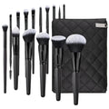 Professional OEM ODM Custom Factory 15-Piece Flat Private Label Vegan Synthetic Hair Wood Handle High Quality Fan Brush Brush MegaBDM
