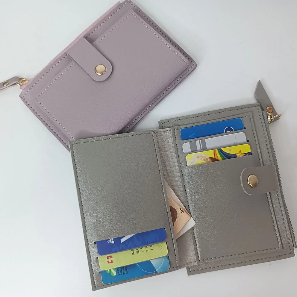 Wholesale Stylish Custom Personalized PU Leather Designer Credit Card Organizer Storage Wallet Cute Coin Purse ID Card Holder