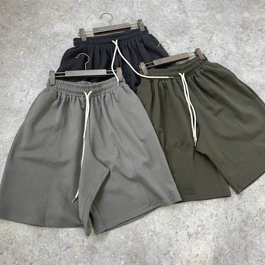 Muscle Fitness Running Cotton Shorts Men's Basketball Clothes Loose Solid Color Summer Sports Five-point Pants