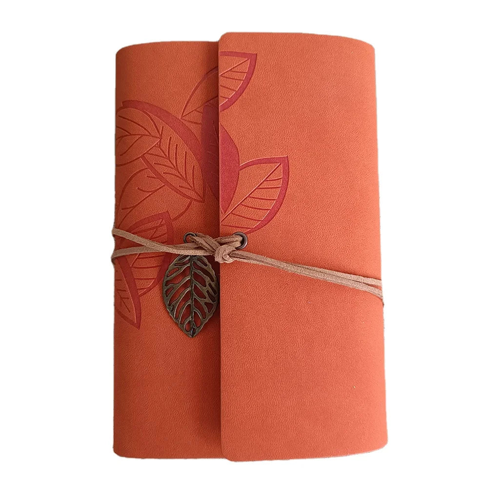 New Design Hiking Traveling Notebook Leaves Refillable 6 Ring Binder Book Blank Pages Retro Journal Dairy Planner