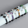 Natural Stone Beads Bracelets Healing Crystal tiger Eye Stone Pyramid Shape Charm Stone Bracelet