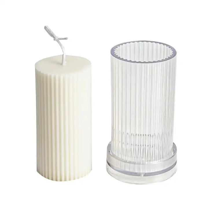 HY Stripe Pillar Candle Molds for Christmas Wedding Dinner