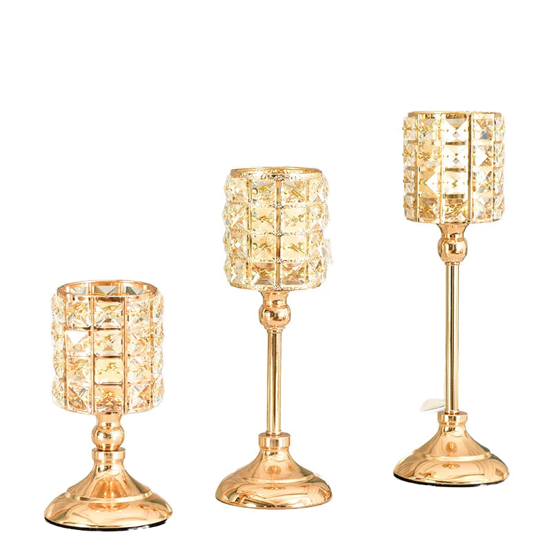 Modern Nordic Metal Candlestick Ornaments Gold Light Luxury Home Living Room Dining Table Decoration Romantic Feather