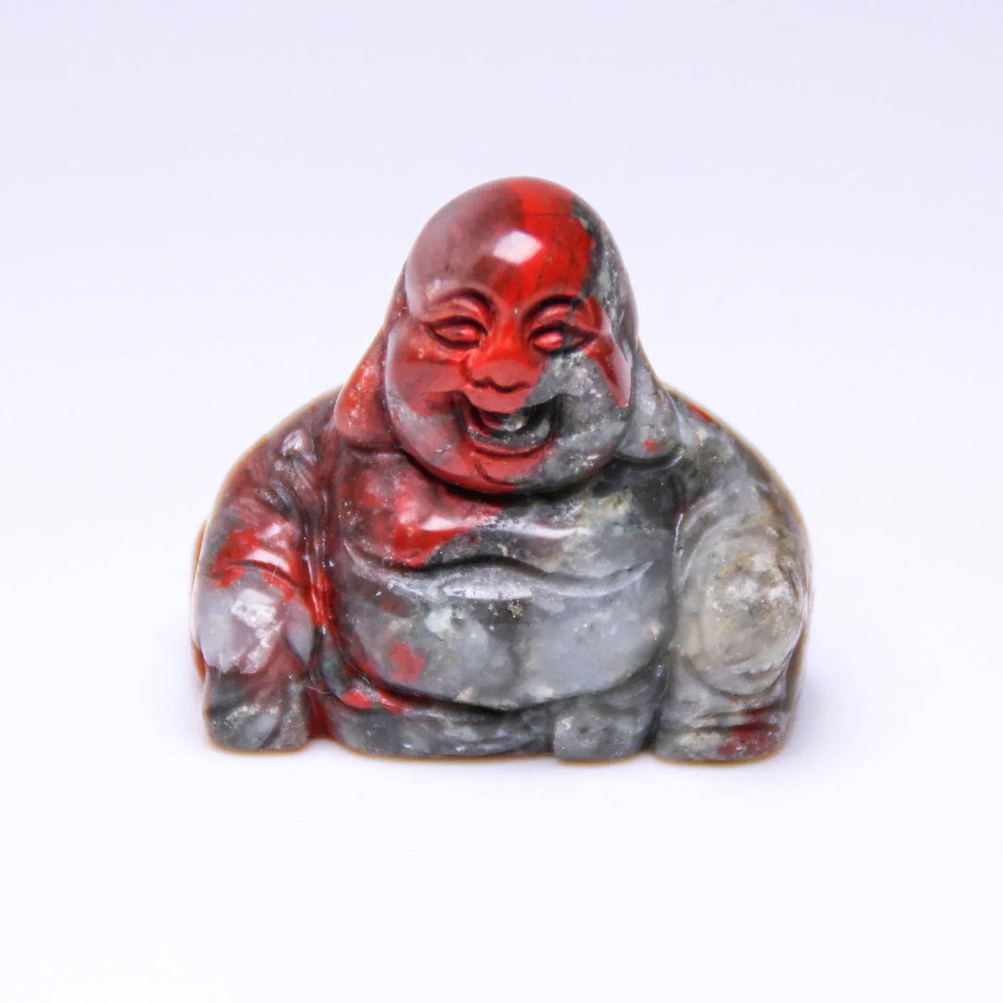 Hongzhuo Fashion Natural Crystal 7 Chakra Reiki African Blood Stone Energy Buddha Carving for Christmas Gifts Crafts
