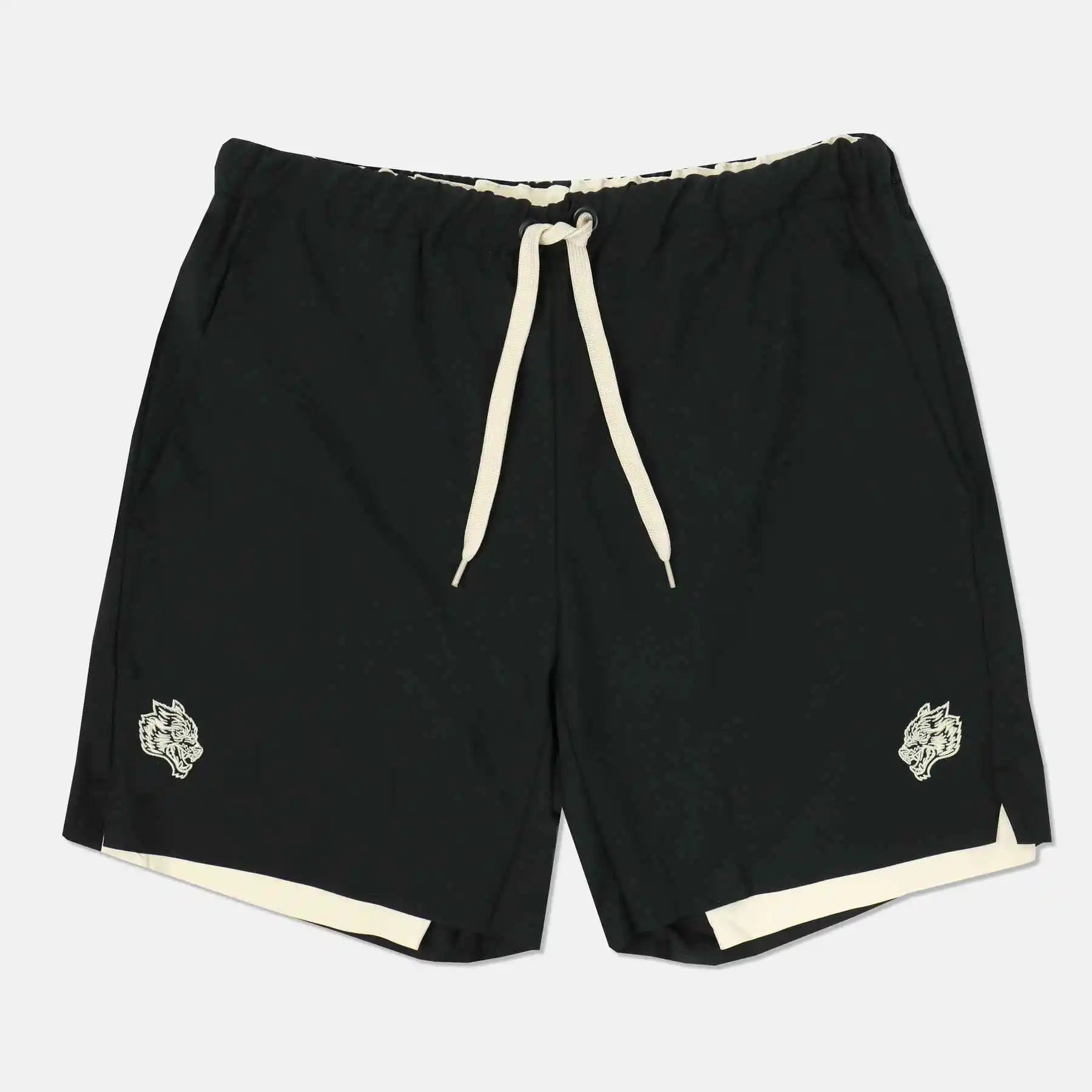 MS010 Men's 2-in-1 Gym Cotton Worsted Shorts Plus Size Casual Quick Dry Breathable Elastic Waist Custom Athletic Shorts