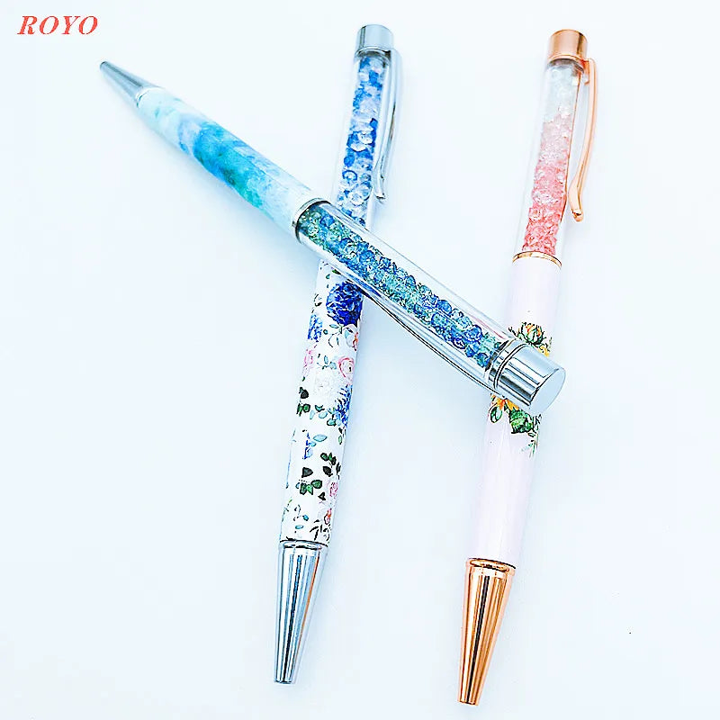 Promotional Gift Metal Crystal Bling Ball Pen With Engraved Diamond Ball Custom Logo Metal Crystallized Pen