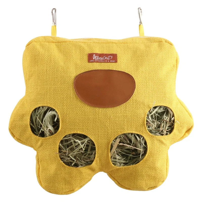 Large Capacity Totoro Pattern Rabbit Guinea Pig Feeding Grass Bag Eco-Friendly Solid Bowls for Hamsters and Other Small Animals