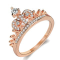 CAOSHI Vintage Crystal Drill Hollow Crown Shaped Queen Style Micro Pave Cute Crown Rings for Women Party Ring