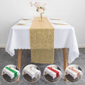 Custom Size 30*275 CM Woven 100% Polyester Wedding Rose Gold Red Green Silver Sequin Embroidery Table Runner for Party Christmas