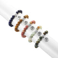 Wholesale 8MM Tiger Eye Turquoise  Natural Stone Bracelet Charm Pendant Handmade Lotus Buddha Yoga Crystal Beaded Bracelets