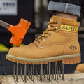 8813-4 Light Weight Yellow Microfiber Waterproof Safety Shoes for MenSteel Toe Safety Work Martin Shoes  for Construction