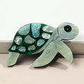 Creative Fashion Acrylic Turtle Brooch Pin Marbled Glitter Animal Personality for Women-Cute Children's Gift Weddings Parties