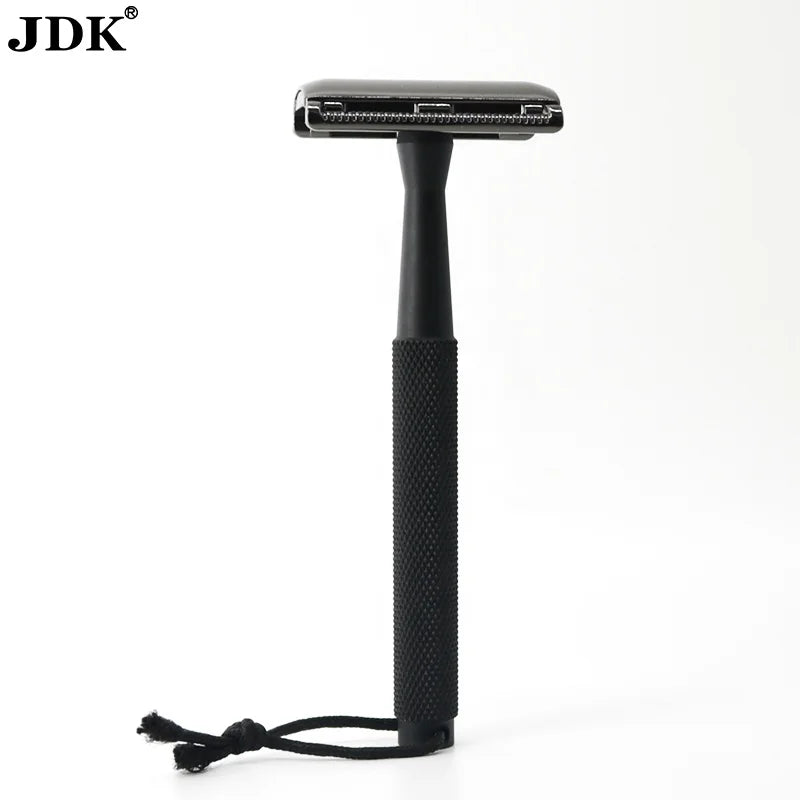 Classic Black Metal Eco Double-Edge Safety Shaving Razor Single Blade Design Stylish Fits All Standard Razor Blades for Women
