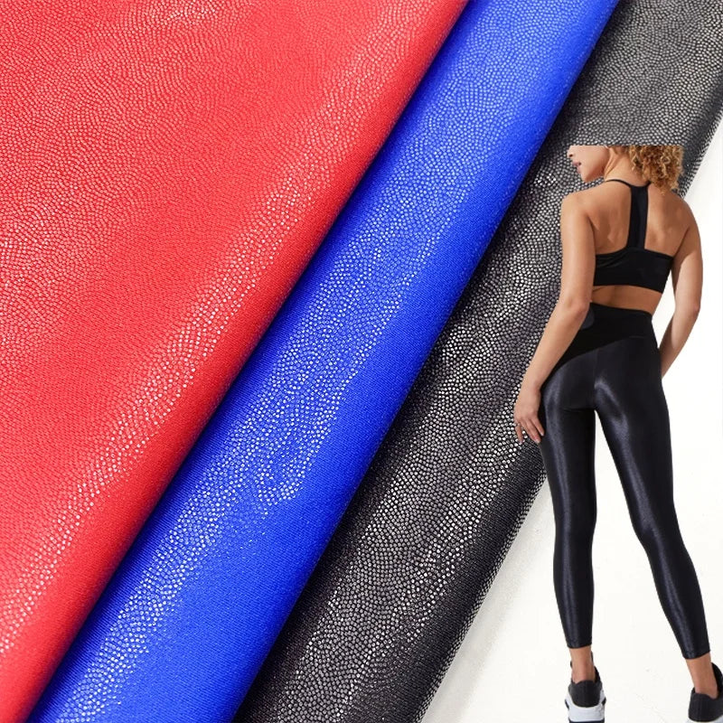 Fabric Textiles Holographic Mystique Hot Foil Stamping Shiny Ripstop Stretch Knit Fabrics for Sports Wear