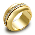 18K Gold Plated Stainless Steel Inlaid Zirconium Ring Geometric Zircon Ring Women