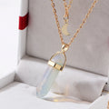 2025 Golden Crescent Shape Necklace Double Chain Necklace Crystal Bullet Necklace for Women