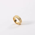 Fenny 18K Gold Plated High End Fashion Versatile Gear Shaped Stainless Steel Ring Gift for Couple Wholesale Jewelry
