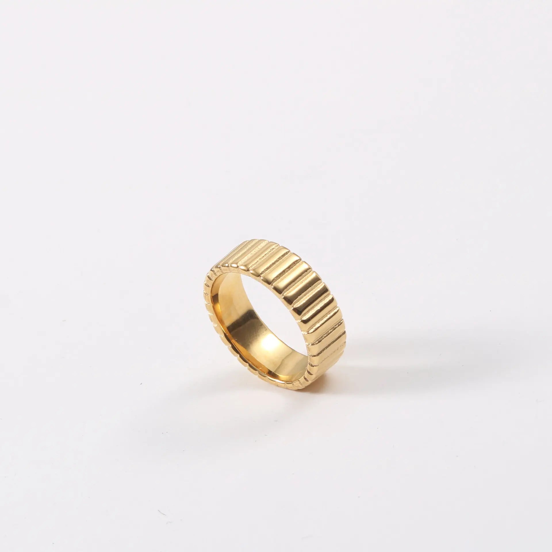 Fenny 18K Gold Plated High End Fashion Versatile Gear Shaped Stainless Steel Ring Gift for Couple Wholesale Jewelry