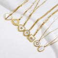 14K Gold Plated Romantic Heart Shell Pentagrams Necklace Heart Stainless Steel Jewelry Wholesale