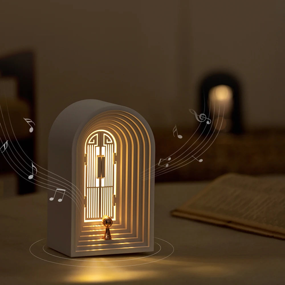 Holiday Gift Nordic Speaker Lamp Home Decoration 1200mAh Rechargeable Portable Sleeping Night Light with B/T Speaker