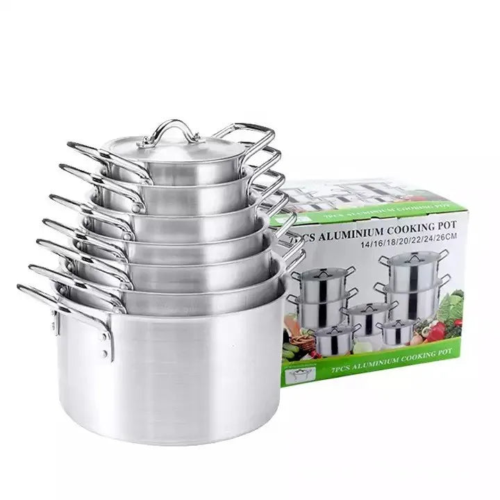 Wholesale 7 in 1 Aluminium Pot Set Nonstick Cookware Set Kitchen Nonstick Pots and Pans Aluminium Cookware Kitchen Cooking Set