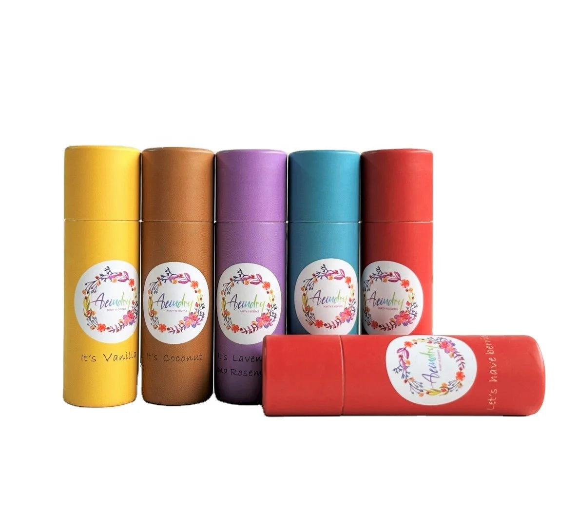 Eco Friendly Round Deodorant Paper Cosmetics Packaging Tubes Lip Balm Kraft Cardboard Cylinder Tube Oil-proof