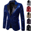 Formal Men Glitters Suit Jackets Sequins Party Button Dance Bling Coats Wedding Party Men Blazer Gentleman Formal Suit