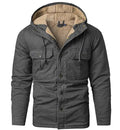 Custom Design Thickened Coat Solid Color Cotton Casual Lamb Cashmere Men's Jackets With Hooded