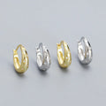925 Sterling Silver Exaggerated Big Earrings Retro Smooth Shinny Zircon Round Ear Buckle Hoop Earrings for Women