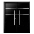 Mexico Style Black 12 Foot Security Door Double Stainless Steel Modern Large Doors Double Entrance Steel Entry Double Door