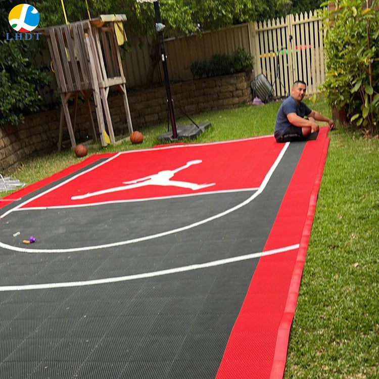 Interlocking Plastic Base Basketball Rubber Floor for Outdoor Court Flexible pp Basketball Floor 3x3 Basketball Court Floor