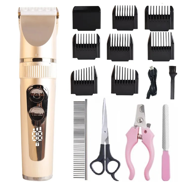 USB Rechargeable Professional Dog Hair for Clipper Kit Cordless Electric Pet Hair Cutting Trimmer Stainless Steel Hotel Outdoor