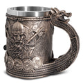 Viking General Creative Mugs WJA24 Medieval Warrior Wood Barrel Norwegian Mythical Mug Viking Statue Thor Mug Customizable